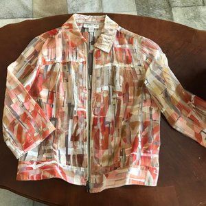 Rust/ Cream colored Womens zip up Blazer/Jacket